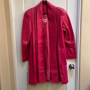 Maxima pink leather coat